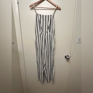 Old Navy Blue and White Striped Jumpsuit
